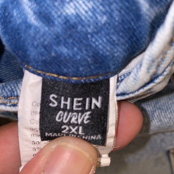 SHEIN Curve 2XL Washout Overalls - Picture 2 of 15